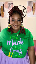 Load image into Gallery viewer, Let’s Mardi Gras Black Tee(Sm-2x)