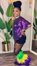 Load image into Gallery viewer, Fur Mardi Gras Leg Warmers