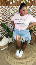 Load image into Gallery viewer, It’s The Fringe Light Wash Shorts(1x-3x)