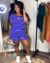 Load image into Gallery viewer, Karma Romper Stripped Blue (Sm-Xl)