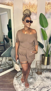 Karma Romper Mocha  (sm-xL)