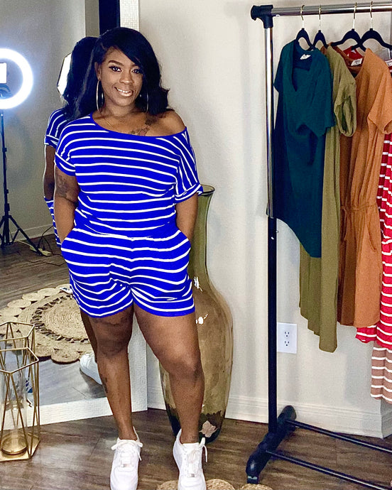 Karma Romper Stripped Blue (Sm-Xl)