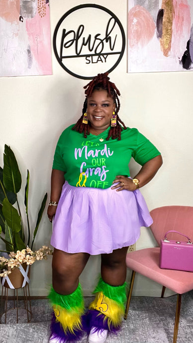 Let’s Mardi Gras Green Tee(Sm-2x)