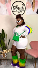 Load image into Gallery viewer, Fur Mardi Gras Leg Warmers