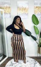 Load image into Gallery viewer, Addictive Fringe Striped Maxi Skirt
