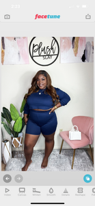 Little Bit Set Navy (1x-3x)