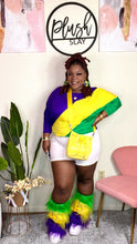 Load image into Gallery viewer, Fur Mardi Gras Leg Warmers