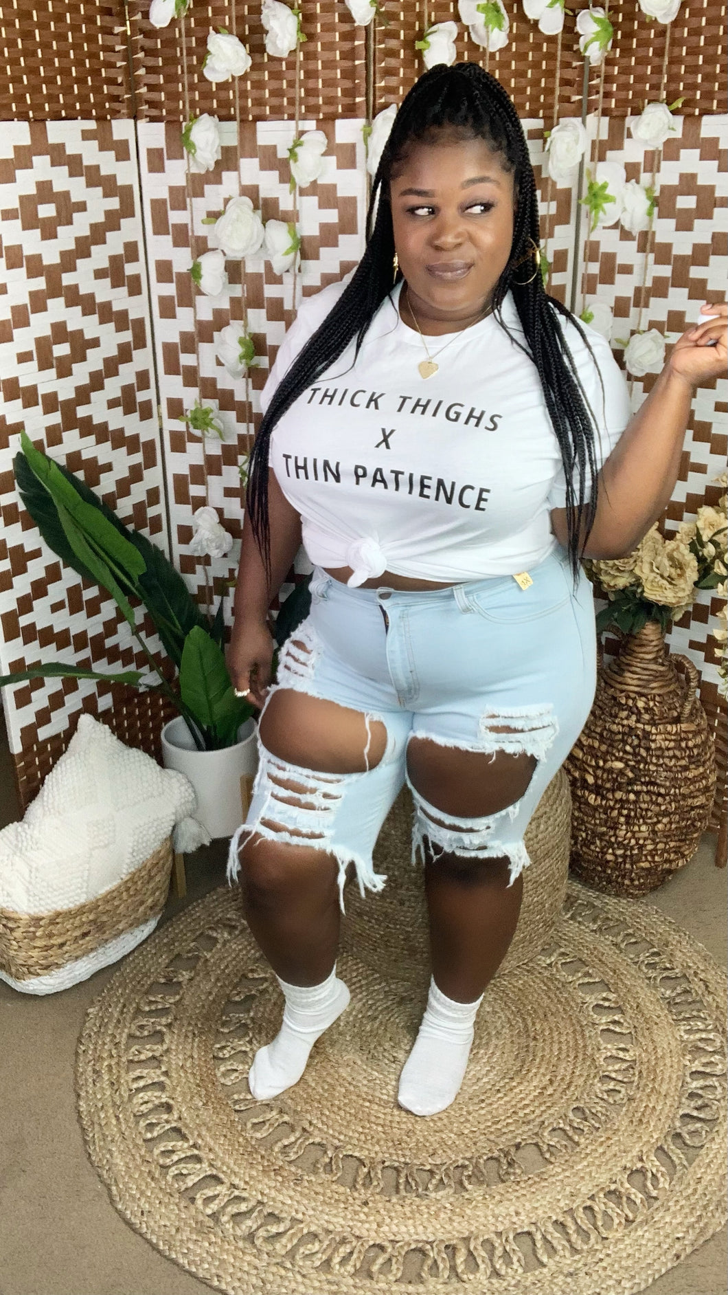 ThicK Thighs WHITE  (Sm-3x)