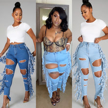 Load image into Gallery viewer, It’s The Fringe Jeans Light Wash  (Sm-xLrg)