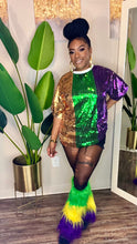 Load image into Gallery viewer, Fur Mardi Gras Leg Warmers