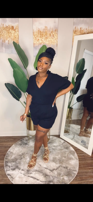 Natalie Romper Black Sm-3x