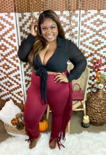Load image into Gallery viewer, Addictive Fringe Pants burgundy